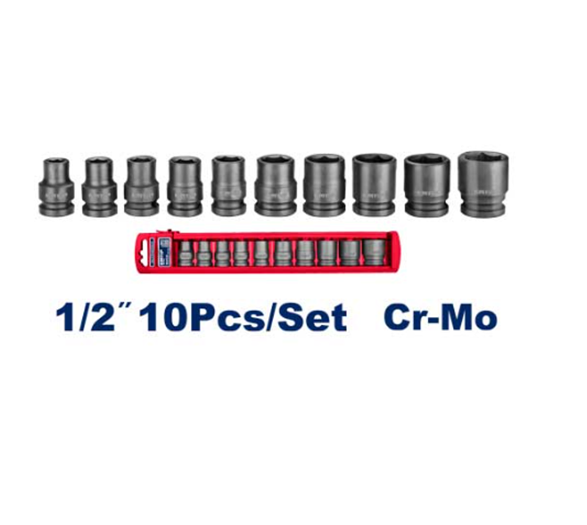10 Pcs 1/2inch Impact  Socket Set