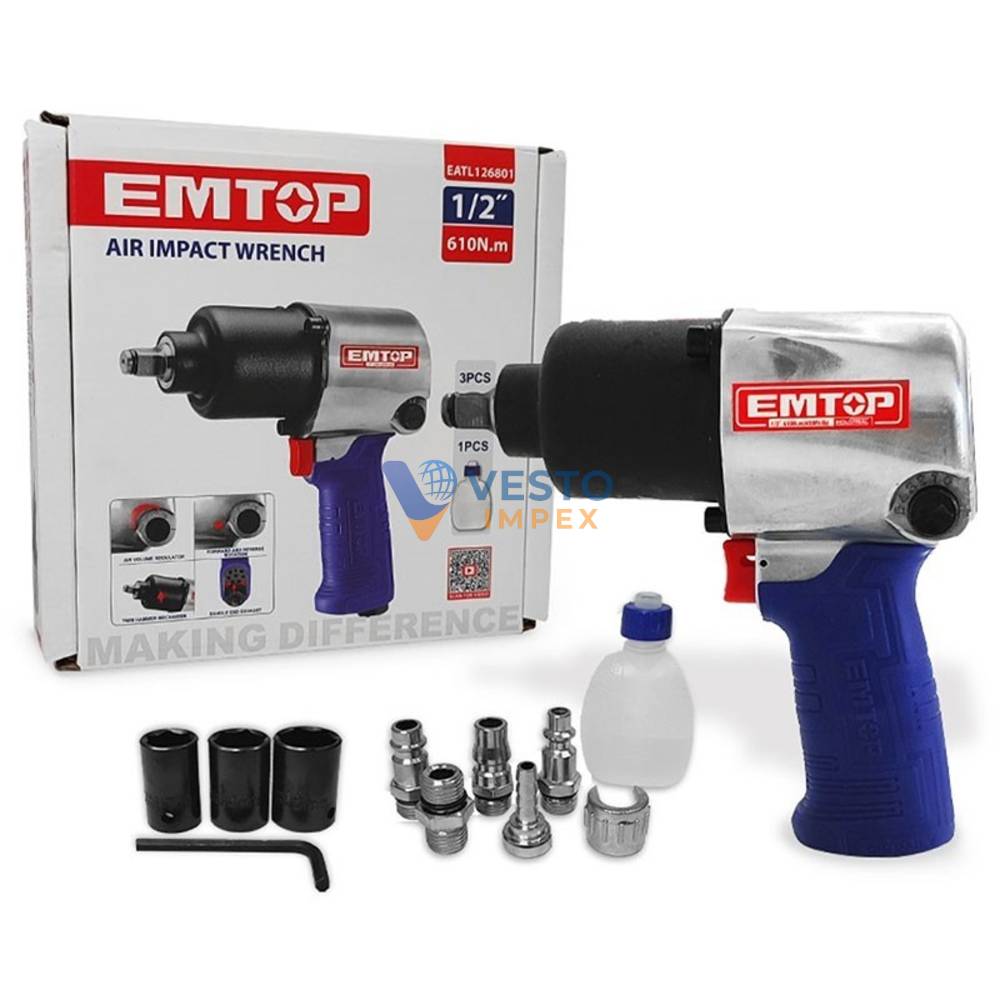 Thumbnail 2 of 1/2" Pneumatic Air Impact Wrench – 610 Nm