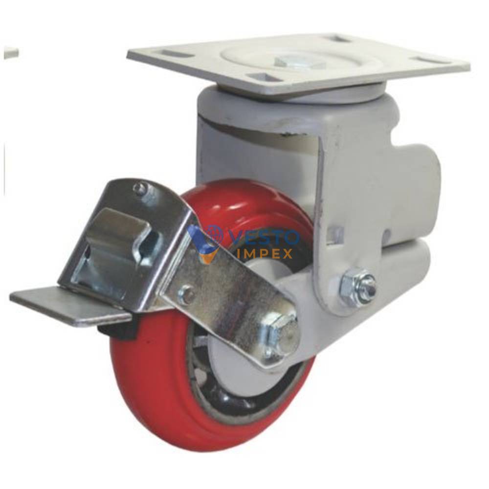 Spring Loaded Swivel Castor With Brake - castor wheels