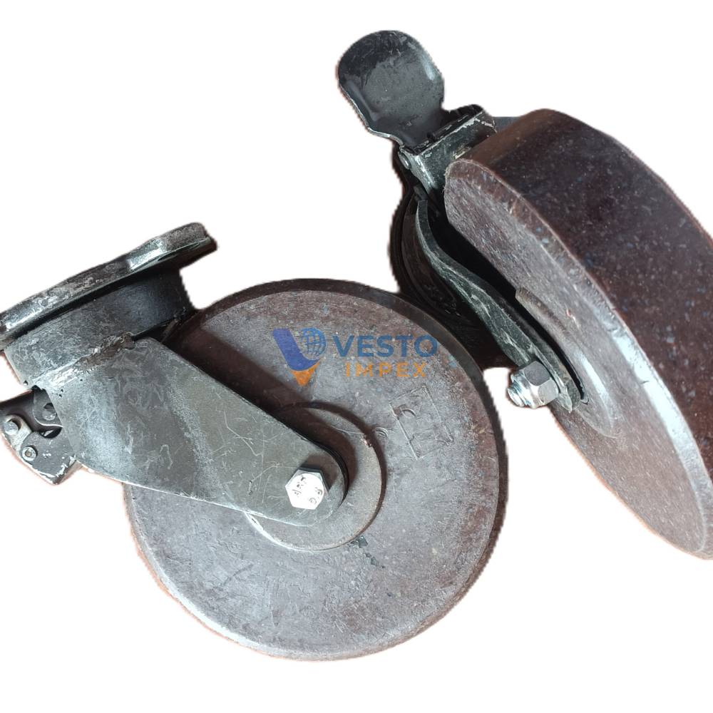 Thumbnail 2 of 8 inch Forged Bracket UHMW Castor Wheel