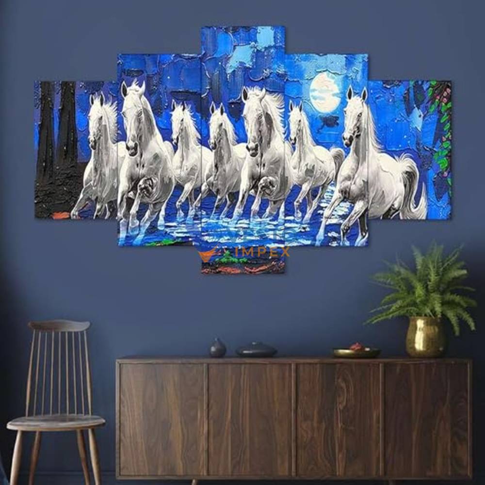Horse Wall painting Blue