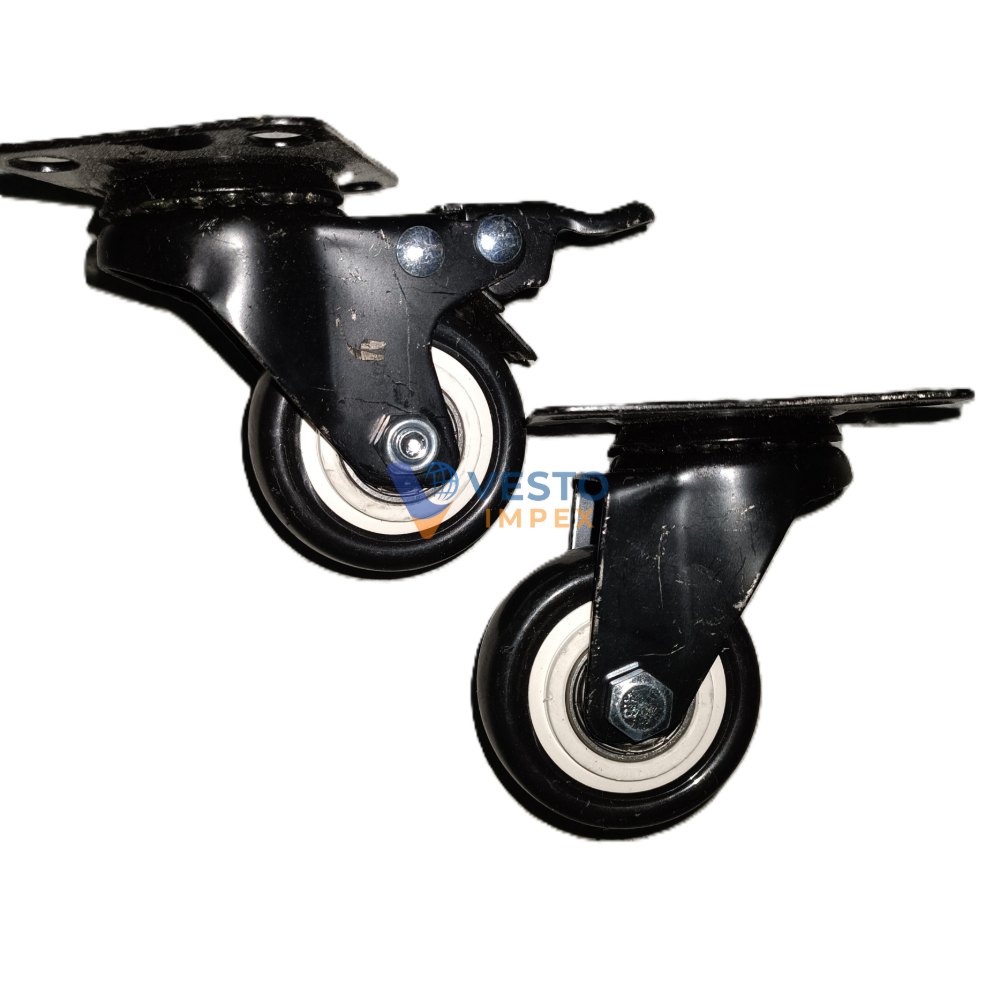 PU 2"x1" Castor Wheel Set (2 Fixed + 2 Swivel)